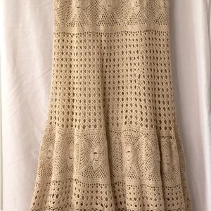 Never Worn. Boston Proper long crochet skirt. XS